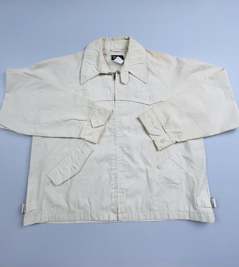 Hi Gear Jacket Mens Large Beige Canvas Windbreaker Full Zip Lined Lightweight